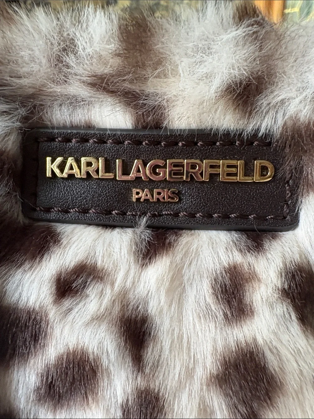Karl Lagerfeld Faux Fur Leopard Satchel - Brown & White